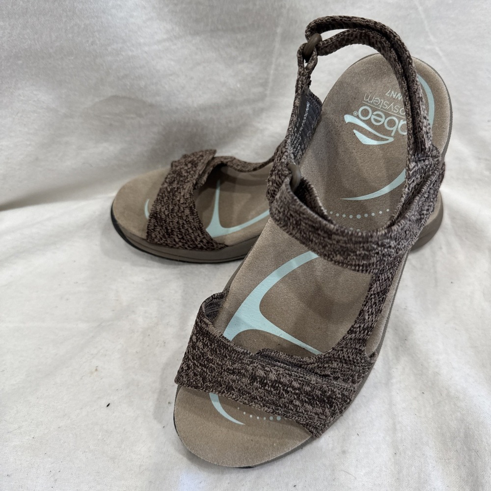 Womens ABEO GABI NEUTRAL FOOTBED Sandals Adjustable Straps Shoe Size US 7 Brown